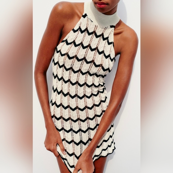 Knit Chevron Stripe mini dress - Picture 3 of 4